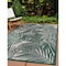 World Rug Gallery Contemporary Palm Leaf Textured Flat Weave Indoor/Outdoor Area Rug 5' x 7' Green 118GREEN5X7 - alternate 6